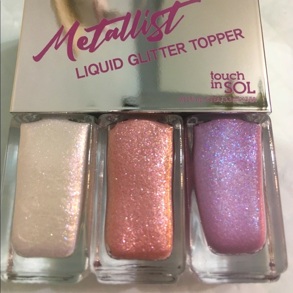 Touch in Sol Metallist Liquid glitter eyeshadow trio Set #3 Purple BNIB